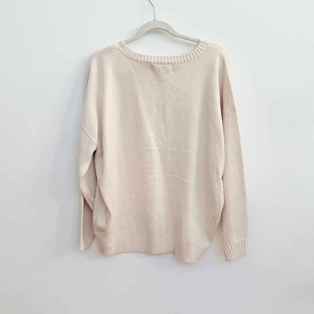 Saltwater Luxe SUN SAND SURF Sweater Cream Graphic Knit XL NWT - Picture 8 of 9